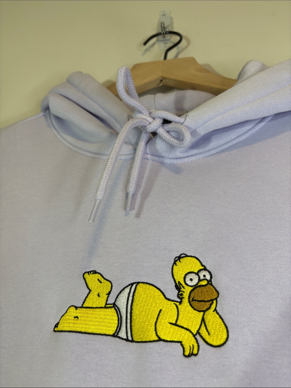 The Simpsons H&M Light Lavender Pastel Lilac Shirtless Baby Homer Simpson Hoodie
